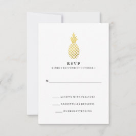 Elegante Boda de Piña Dorada RSVP