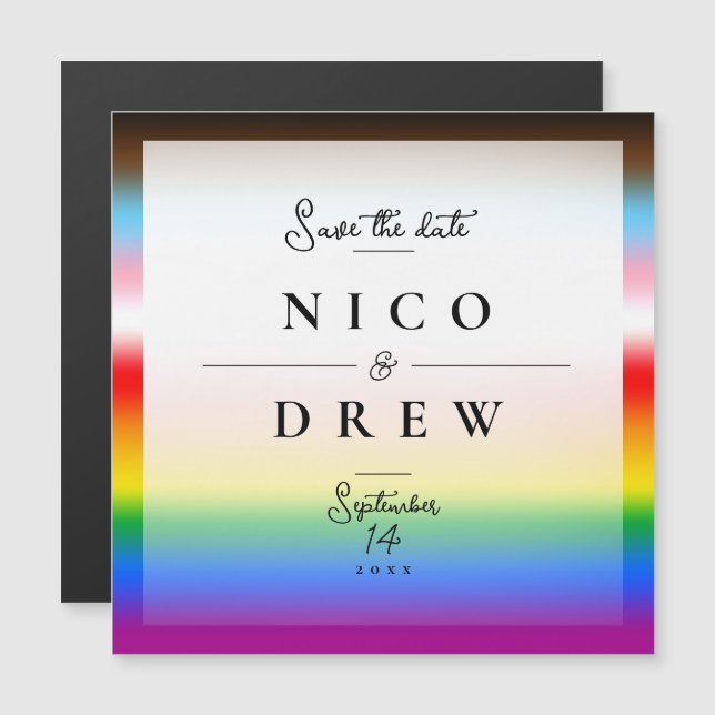 Elegante boda de progreso de orgullo LGBTQ+ (Anverso/Reverso)