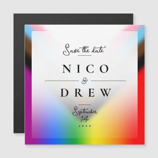 Elegante boda de progreso de orgullo LGBTQ+ (Anverso/Reverso)