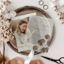 Elegante Boda de superposición de cenizas botánica