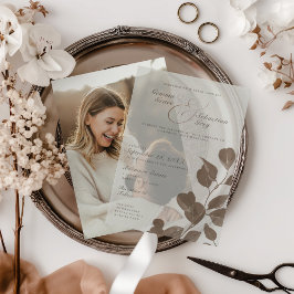 Elegante Boda de superposición de cenizas botánica