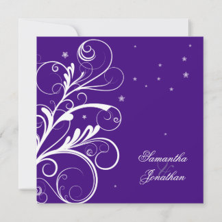 Elegante Boda de Swirl Floral e invitación de fies
