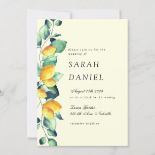 Elegante Boda de Toscana Invitación amarilla