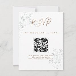 Elegante Boda de Vegetación Código de Escaneo RSVP