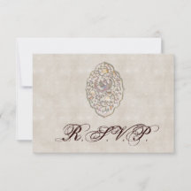 Elegante Boda de Vintage Beige RSVP