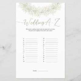 Elegante Boda de Wreath Winter A-Z Game Flyer