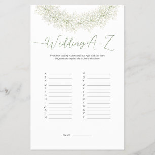 Elegante Boda de Wreath Winter A-Z Game Flyer