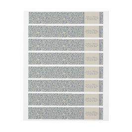 Elegante Boda del patrón de Damasco azul y beige