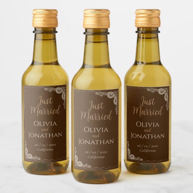 Elegante Boda elegante de bronce ornamentado (Botellas)