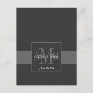 Elegante Boda en Monograma Gris Carbón RSVP