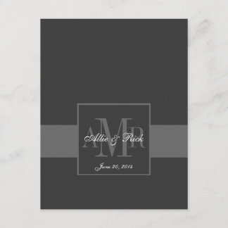 Elegante Boda en Monograma Gris Carbón RSVP