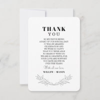 Elegante Boda Escudo Tarjeta de agradecimiento con