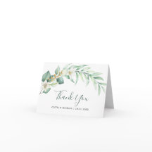 Elegante Boda Eucalyptus Tarjeta de agradecimiento