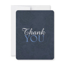 Elegante BODA Floral Azul GRACIAS TARJETA