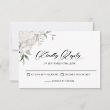Elegante Boda Floral Blanca RSVP