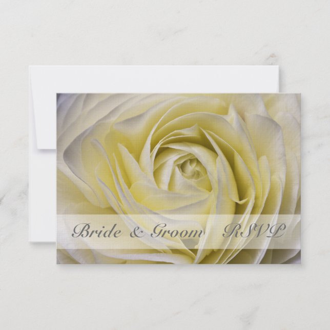 Elegante Boda Floral Blanca RSVP (Anverso)