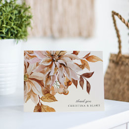 Elegante Boda floral de acuarela de otoño gracias