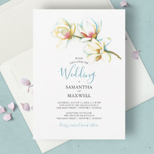 Elegante Boda floral de Magnolias blancas modernas