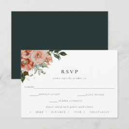 Elegante Boda Floral de Otoño RSVP Comida