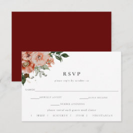 Elegante Boda Floral de Otoño RSVP Comida