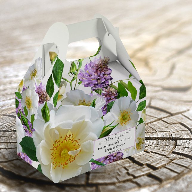 Elegante Boda floral Gracias Caja de Favor (Subido por el creador)