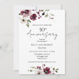 Elegante Boda floral invitación al aniversario