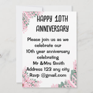 Elegante Boda floral invitación al aniversario   B