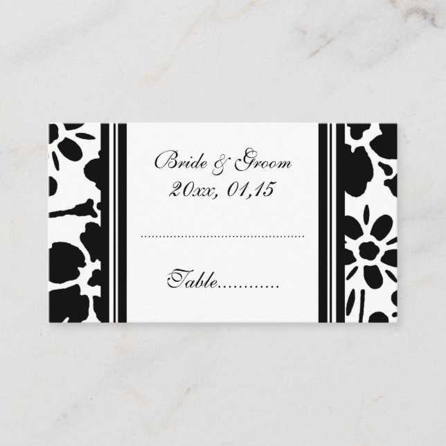 Elegante Boda floral Mesa de selección de tarjetas (Anverso)
