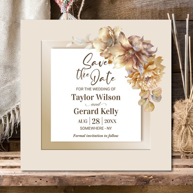 Elegante boda floral otoño salva la fecha (Subido por el creador)