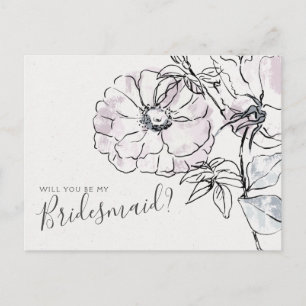 Elegante Boda floral tarjeta de propuesta de dama