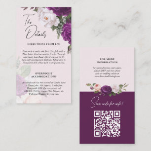 Elegante Boda floral vintage Tarjeta de informació
