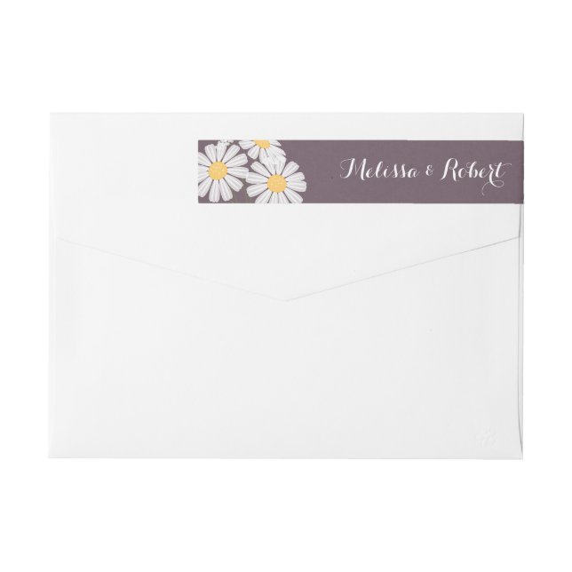 Elegante Boda Floral White Daisies (Reverso)
