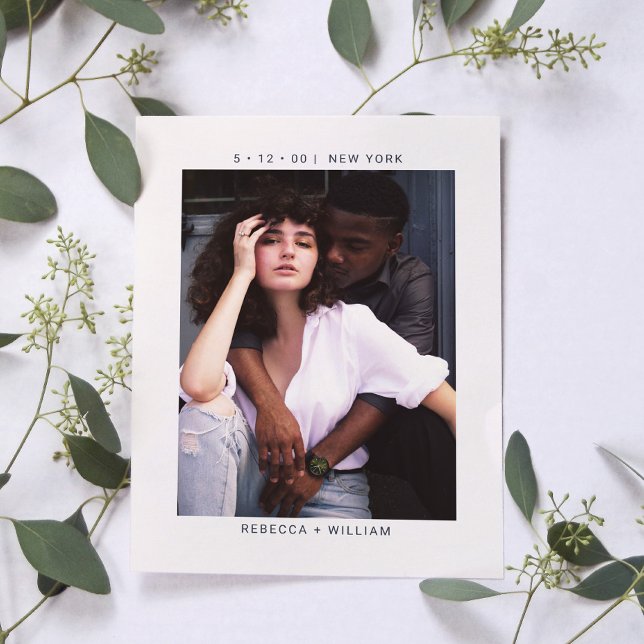 Elegante boda fotográfica Guardar la invitación de (Subido por el creador)