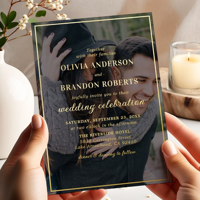 Elegante Boda fotográfico invitación al Relieve me (Subido por el creador)