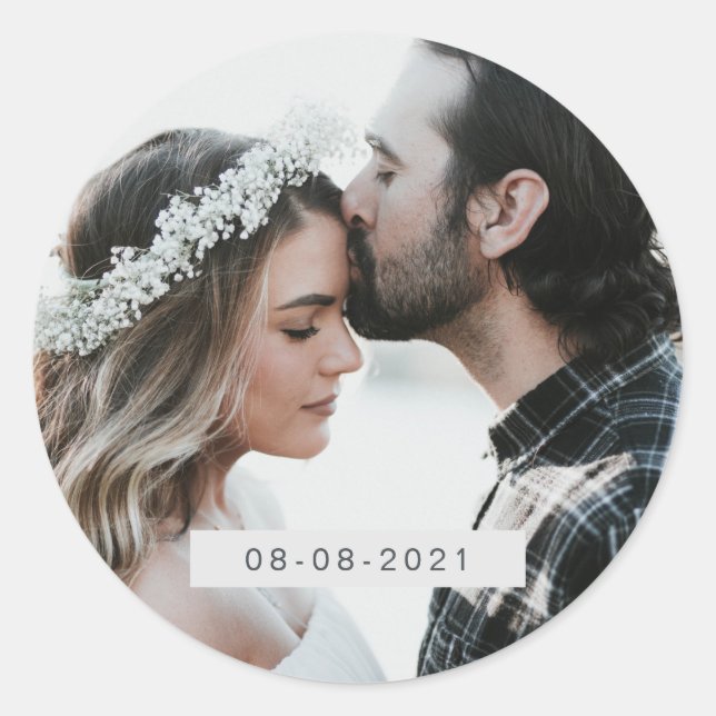 Elegante Boda fotográfico Sello para sobres de fec (Anverso)