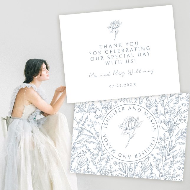 Elegante boda francés azul polvoriento tarjetas de (Subido por el creador)