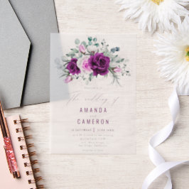 Elegante Boda Geométrico Rústico Morado Rubor