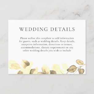 Elegante Boda Gold Leaf Detalles Recepción