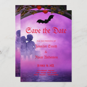 Elegante boda gótica salva la cita Invitación