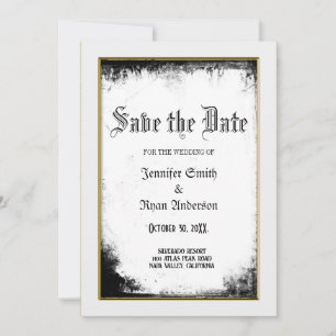 Elegante boda gótica salva la cita Invitación