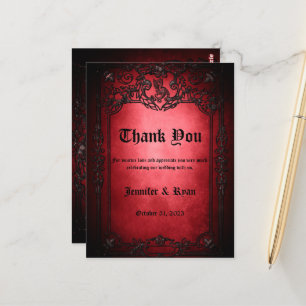 Elegante boda gótico - Tarjeta de agradecimiento