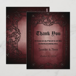 Elegante boda gótico - Tarjeta de agradecimiento