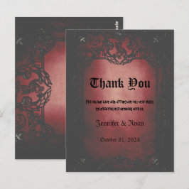 Elegante boda gótico - Tarjeta de agradecimiento
