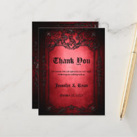 Elegante boda gótico - Tarjeta de agradecimiento