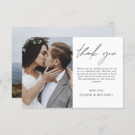 Elegante Boda Gracias Invitación Fotográfica