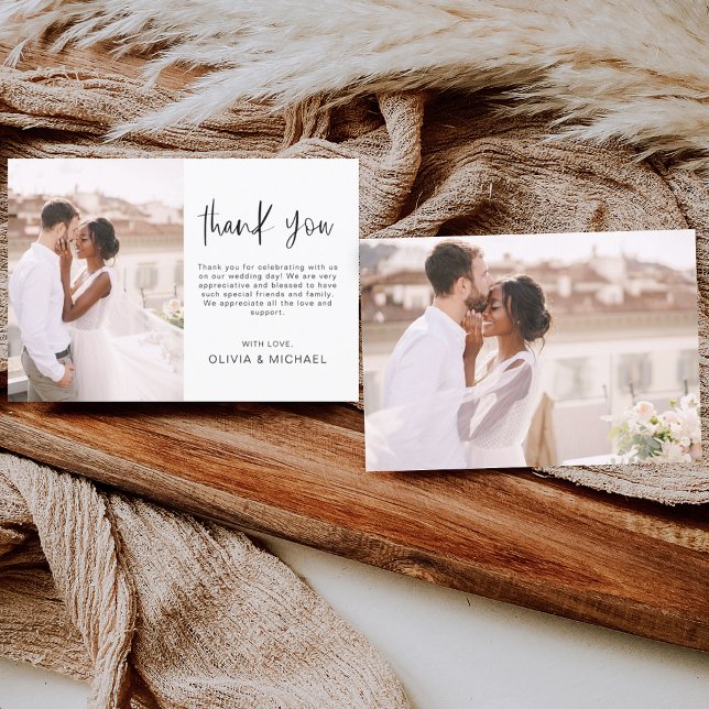 Elegante Boda Gracias Invitación Fotográfica (Subido por el creador)