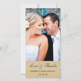 Elegante Boda Gracias Tarjeta Fotográfica / Champa