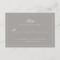 Elegante Boda Gris Profunda RSVP