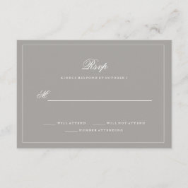 Elegante Boda Gris Profunda RSVP