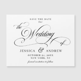 Elegante Boda Guardar la carta magnética simple de